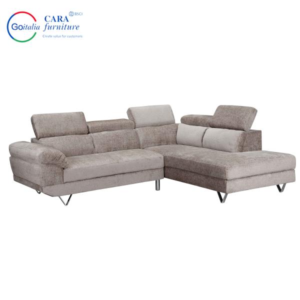 NO Inflatable Wood Frame Fabric Cover L Shape Sofa for Modern Nordic Style Living Room