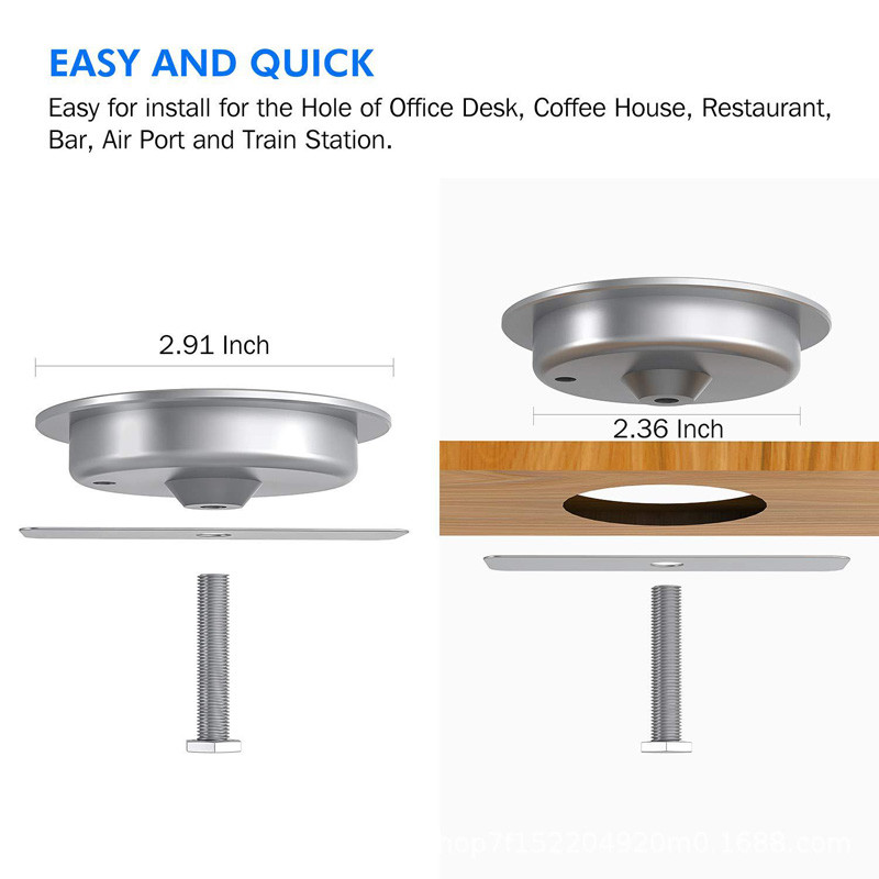 Desktop Round 15W Embedded Wireless Charger Aluminum Alloy