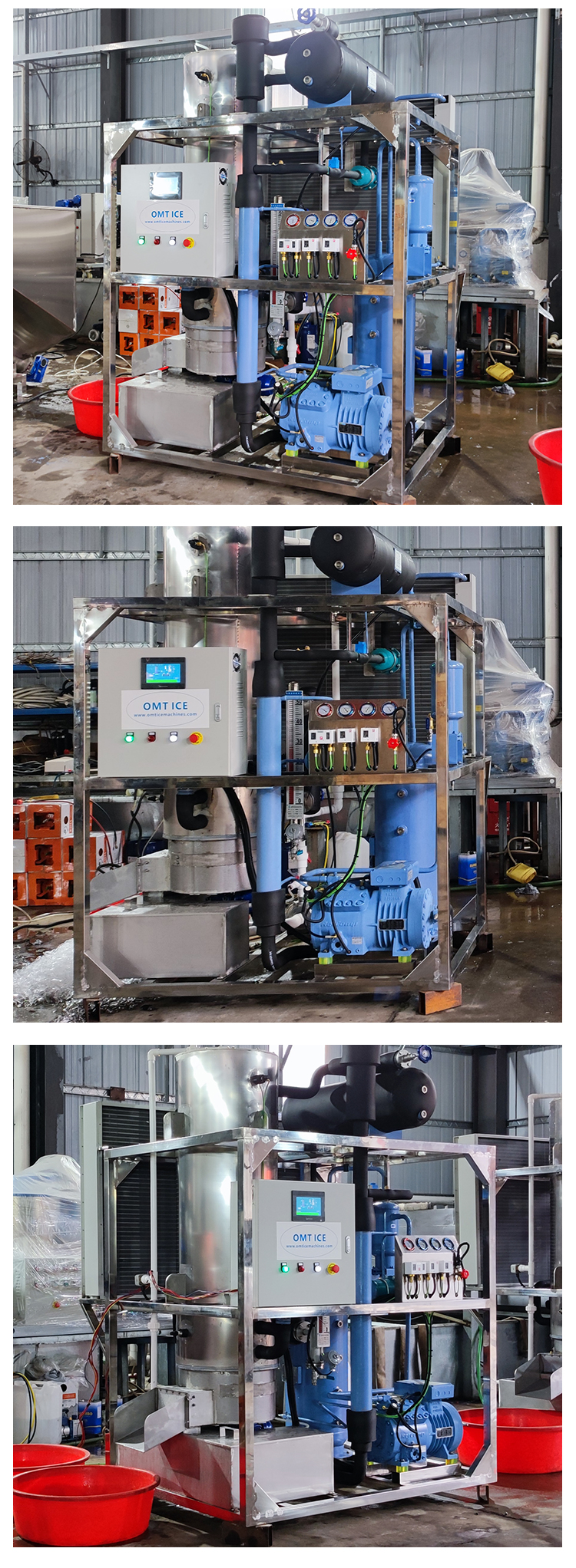Other 14.35KW Large Crystal Tube Ice Machine 3ton/day AIR Cooled Automatic Commercial Industrial