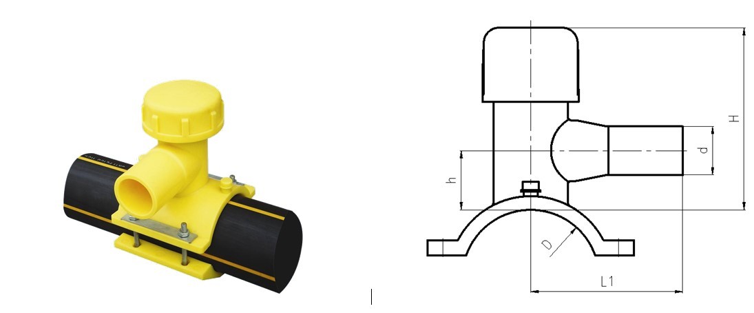 DN63-DN315 PE SDR11 Electrofusion Tapping Saddle