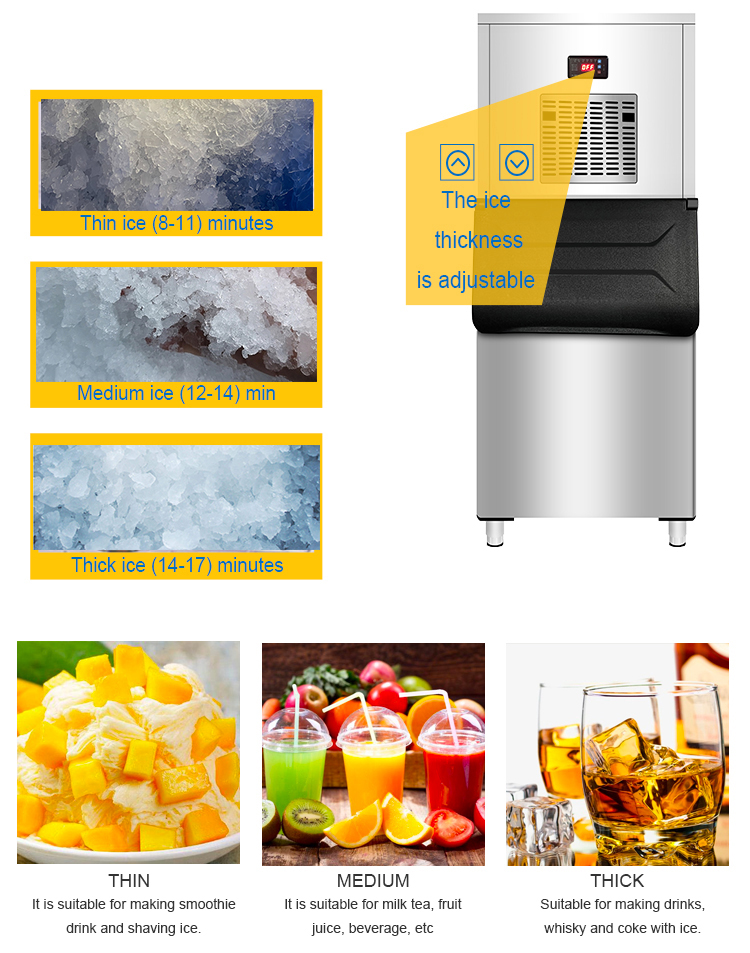 500KG 24h Snowflake Ice Block Maker Automatic Commercial Crushed Ice Making Machine for Business Durable and Long-lasting