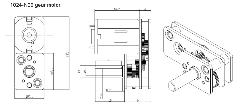 Electric fingerprint lock n20 getriebemotor flip coupling vertical d type 3mm shaft 6v smart toy robot mini gear motor