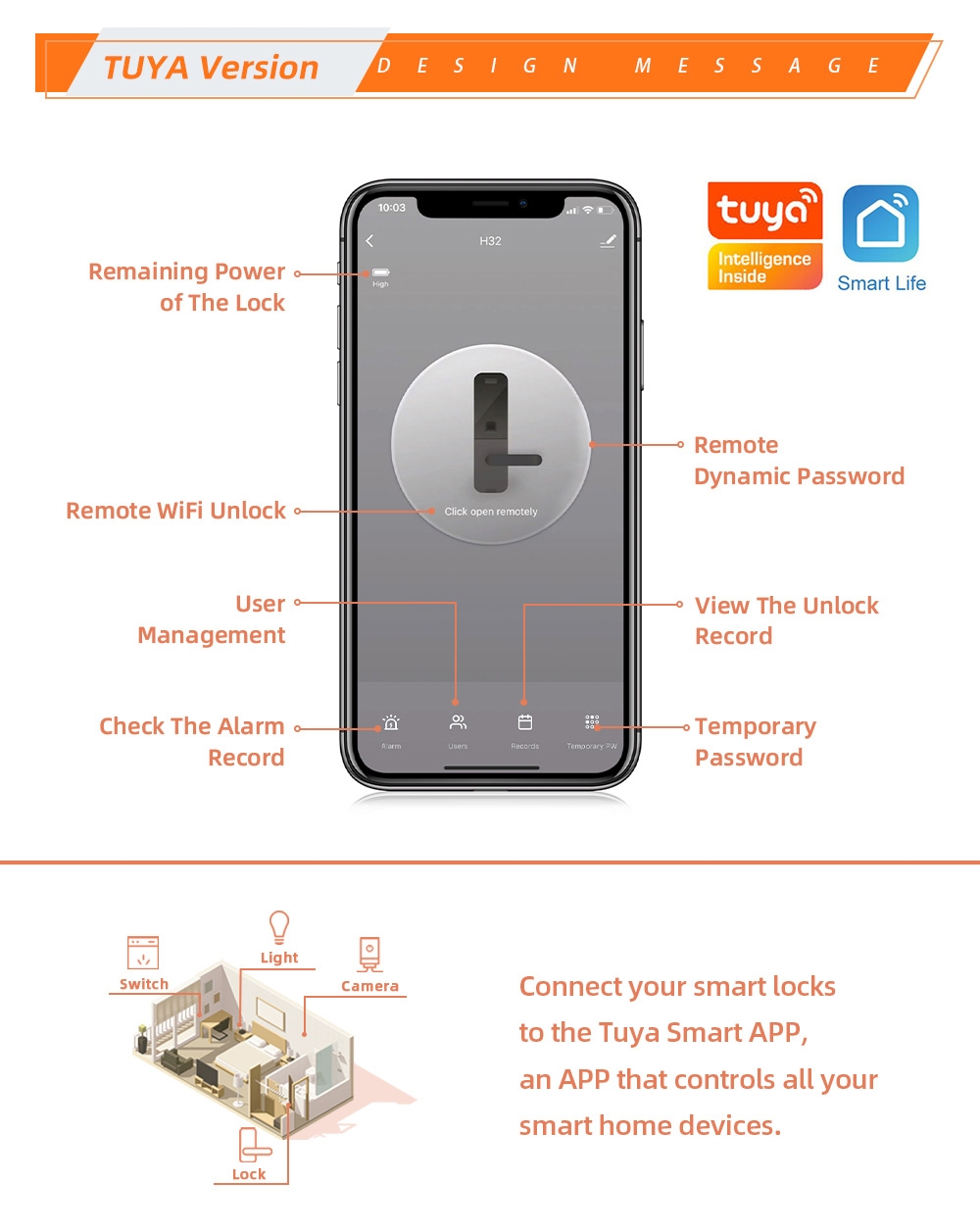 Family Push Pull Door Lock Smart Electronic Digital Door Lock