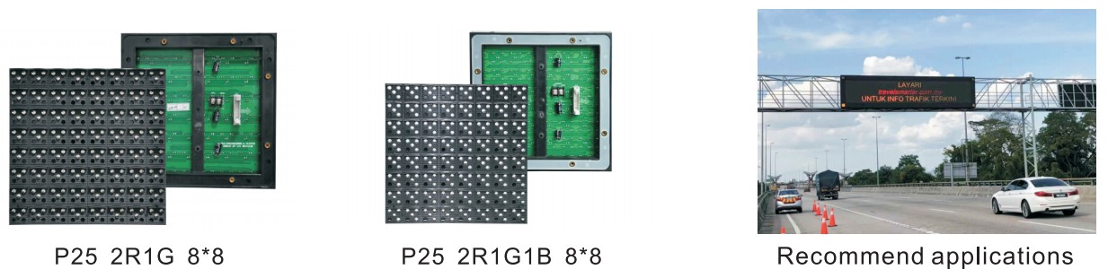 Highway Gantry Traffic Display LED Module P20 P25 P16 with Waterproof Pixel Pitch