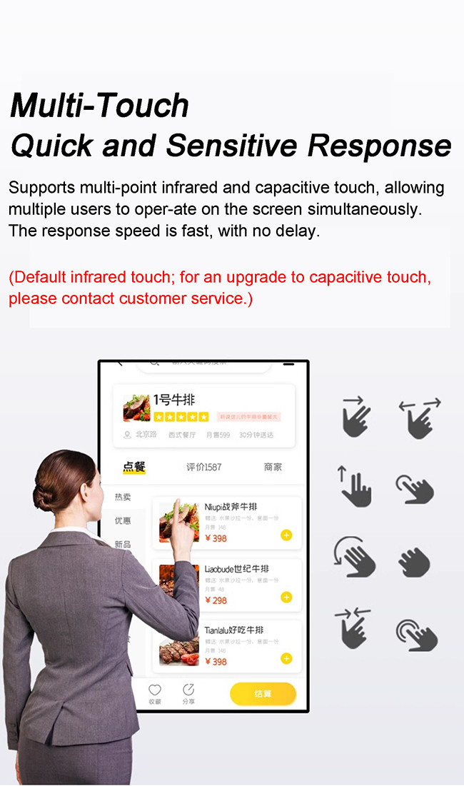 Indoor Advertising Player Signage with Customizable Aluminum Alloy Frame and Advanced Android Operating System