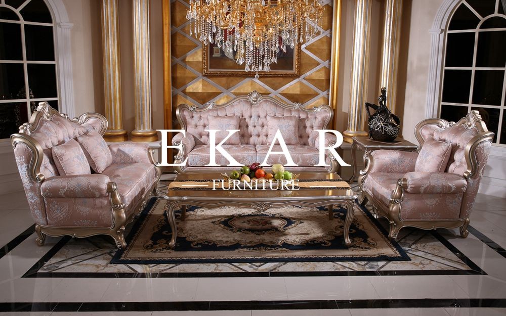 Curved Classic Luxury Antique Style European Sofa Set Design