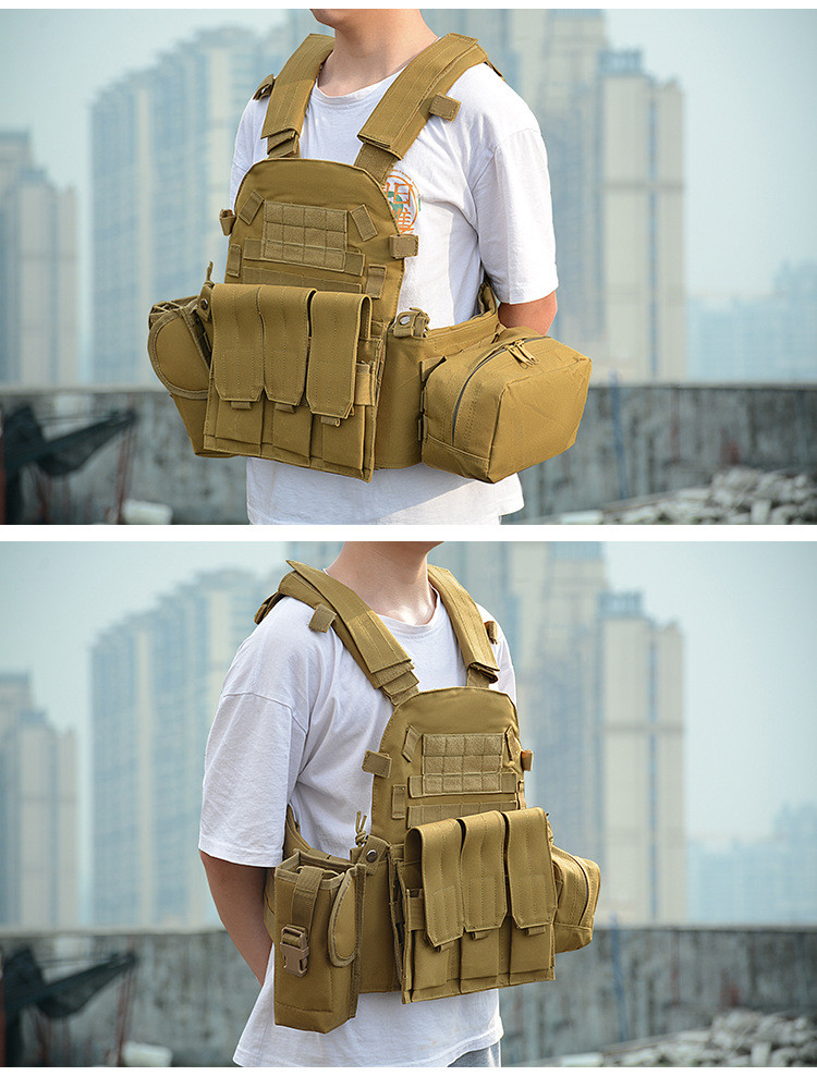 Quick Release Nylon Military Tactical Vest Khaki Bulletproof Waterproof For Body Armour