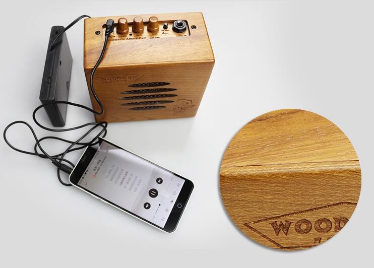 Acoustic Guitar Amplifier 10W Solid Wood suitable for Ukulele, Acoustic Guitar, etc with input and out out jack