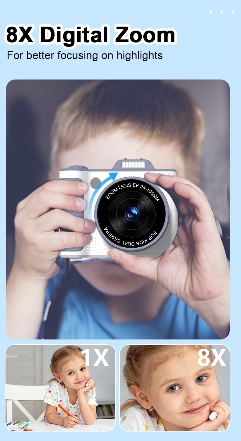 Instant Print Kids Camera 1080P HD Video Camera Print Toy Age 3+ Girl Christmas Gift