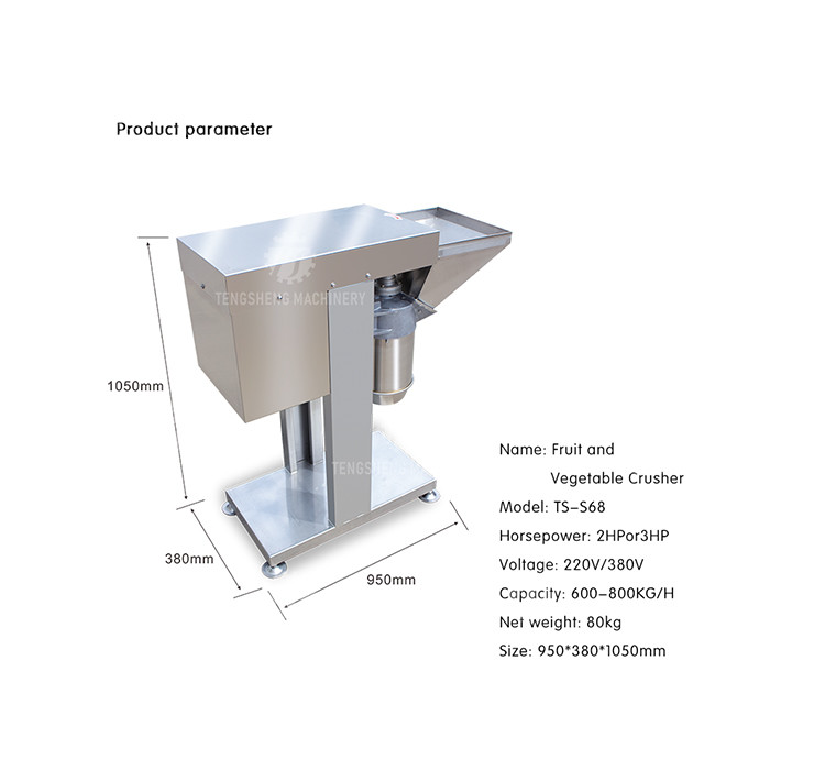 Pulverization Particles Mashed Potato Maker Machine Industrial 304 SS Onion Mash