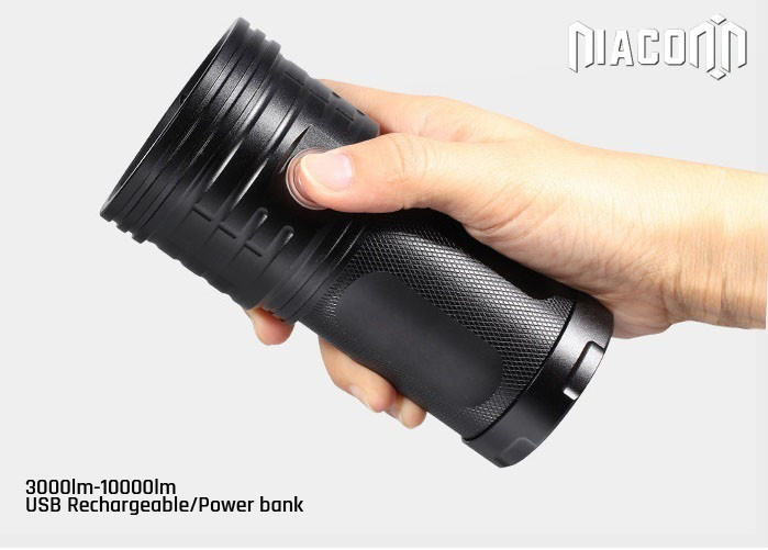 3xCREE XML T6 Led Hunting Flashlight , Rechargeable Power Bank Flashlight 30 Watt