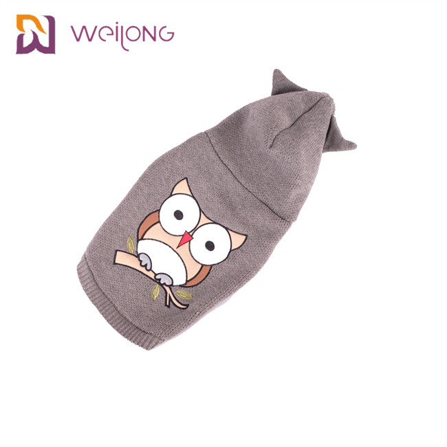 Acrylic Cloth Dog Hoodie Embroidered Knit Pet Sweater Knitted Cat Jumper