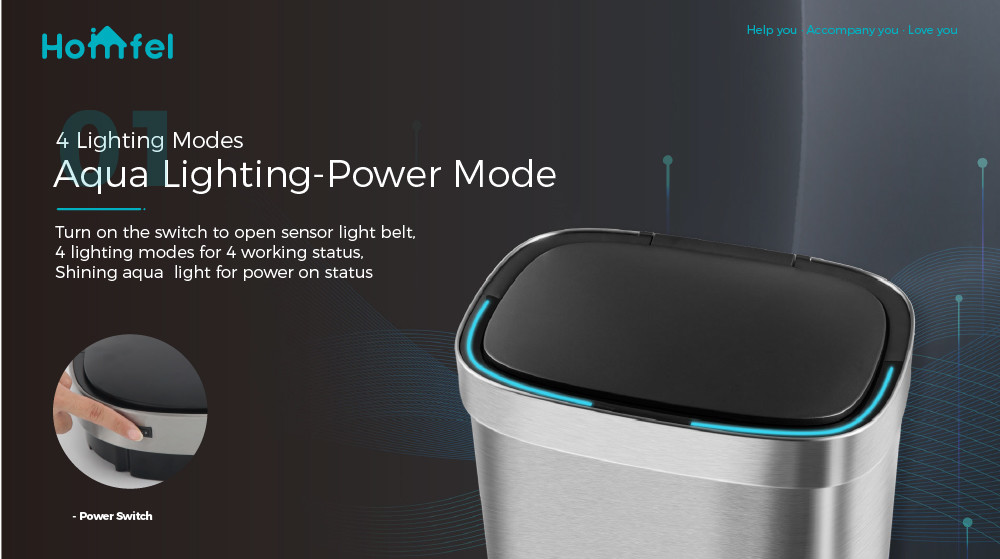 Big Volume Steel Automatic Sensor Trash Bin Open Top Touchless Trash Can