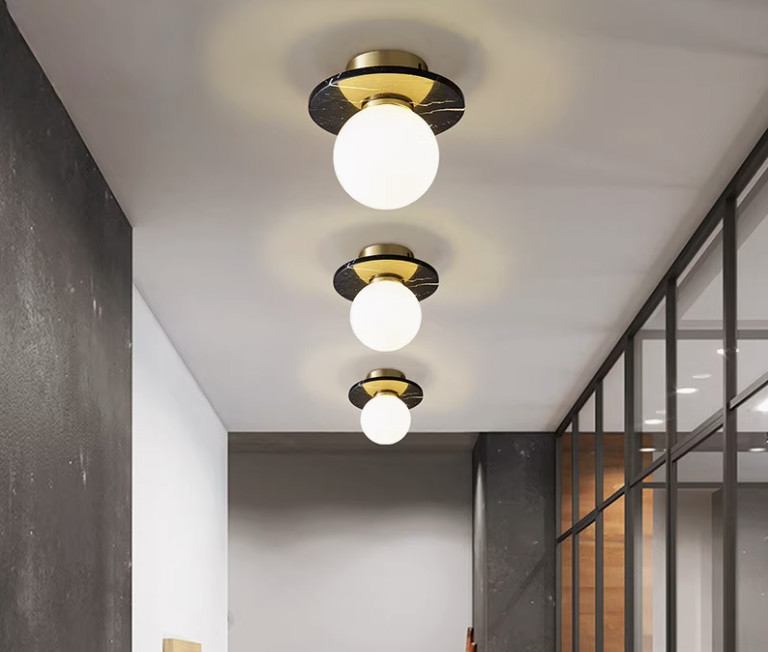 Natural marble Nordic villa corridor ceiling lamp designer homestay art creative personality corridor lamp