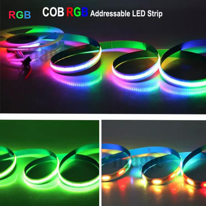 ROHS Practical COB RGB LED Strip , Multiscene Colored LED Light Strips