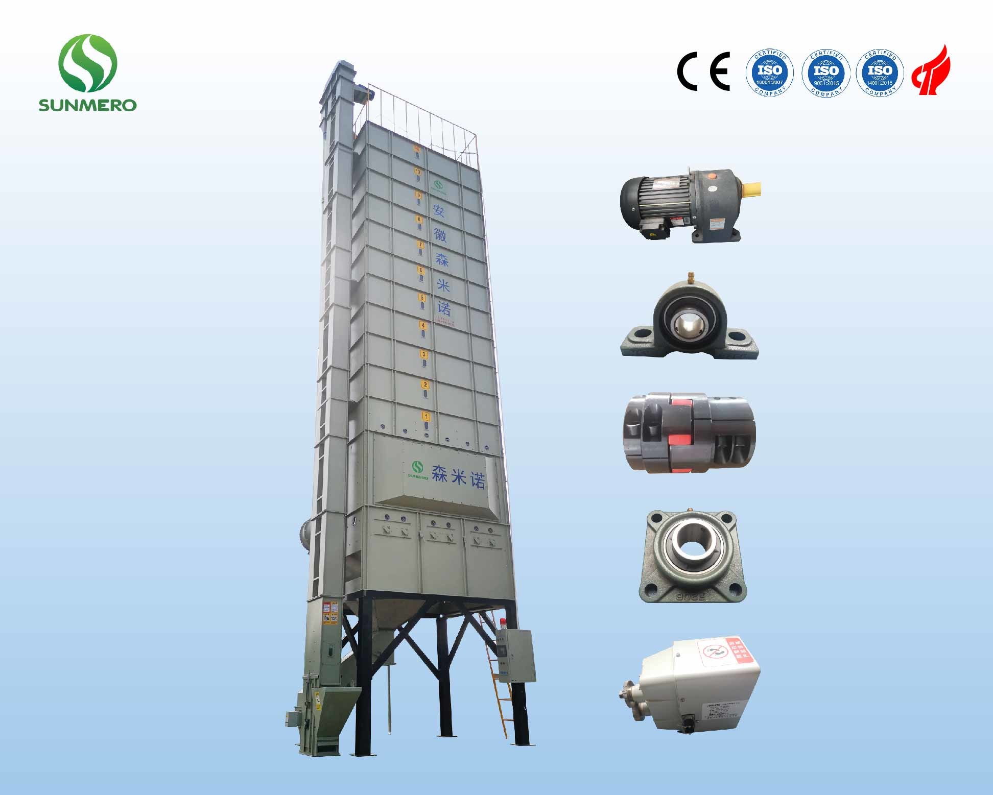 30T Sunmero Grain Dryer Machine , Corn Batch Dryers Stainless Steel