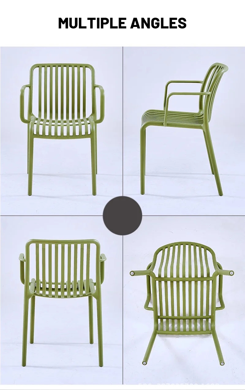 Red Plastic Garden Dining Chairs Nordic Stackable Black Plastic Armchair