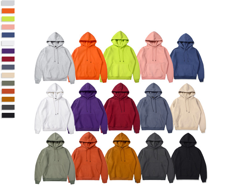 Blank Logo Plain Cotton Hoodies Unisex Plain Hoodies Breathable Lined