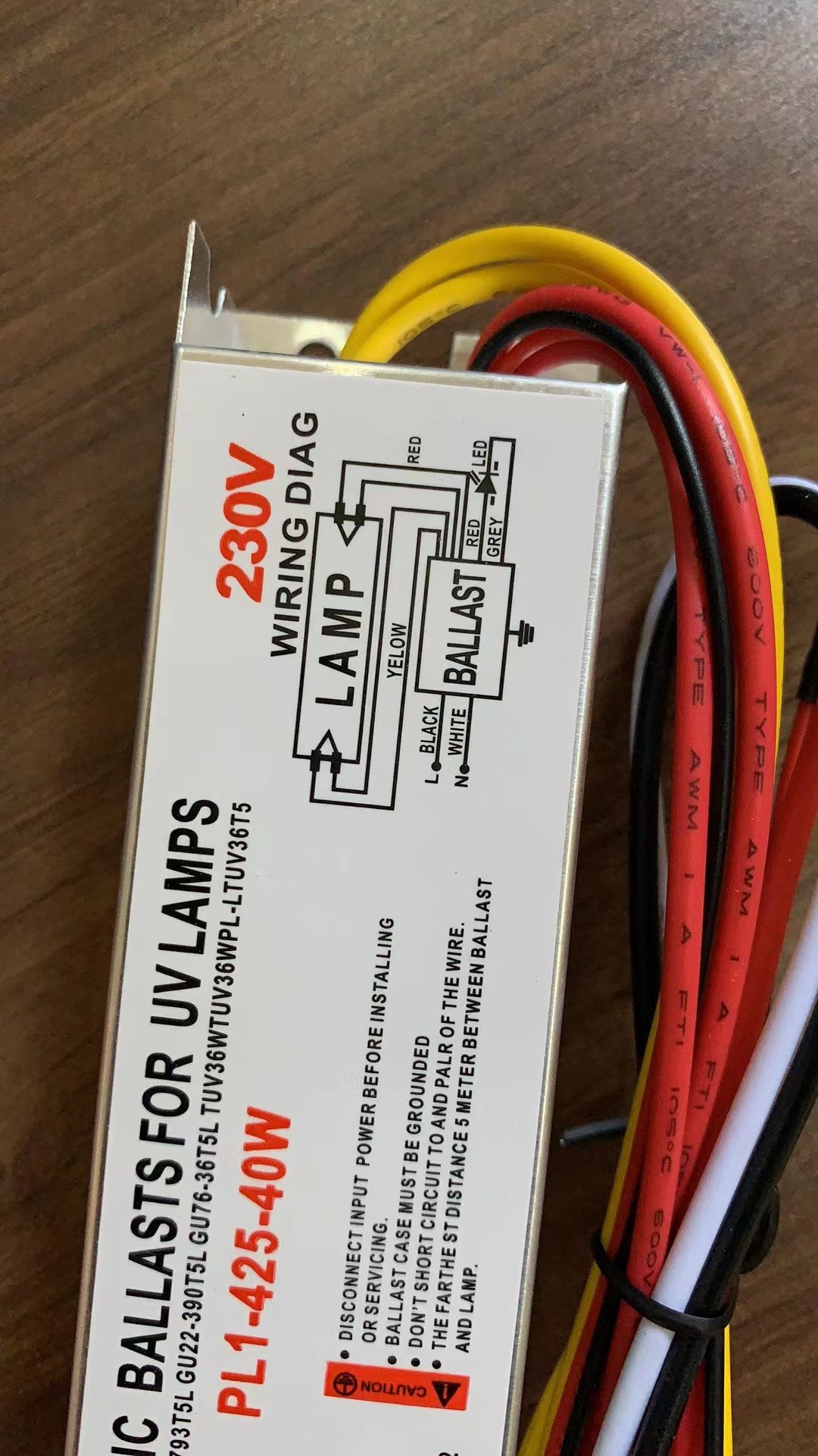 230V 40W UV Lamp Electronic Ballast For Germicidal