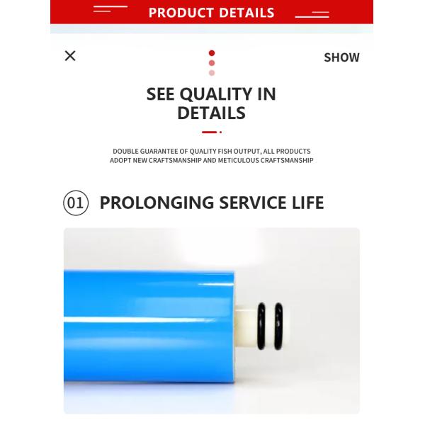 600GPD Reverse Osmosis Membrane for Residential Water Purification System Customization