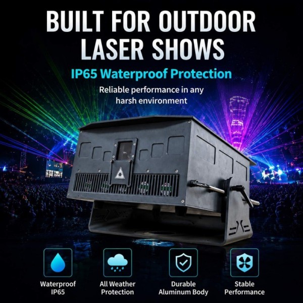 30W Waterproof RGB Laser Light Animation Projector IP65 Outdoor Party Stage DJ