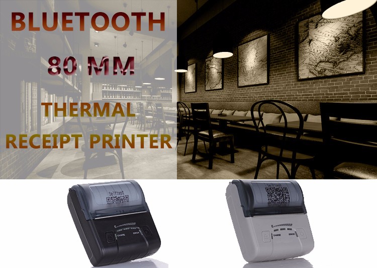 2021 80mm POS Thermal Receipt Printer for 1D/2D Barcode and 90mm/sec Black Print Speed