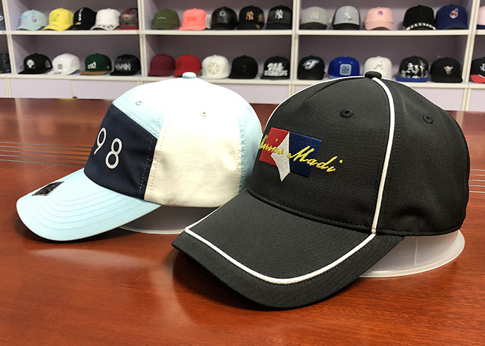Small MOQ customized material color 6panel embroidery logo baseball caps hats