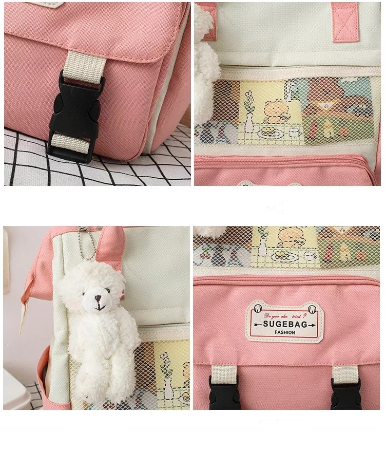 School 24cm Backpack Bag Set Girls Cute Backpack Set Cartoon Kids Teens
