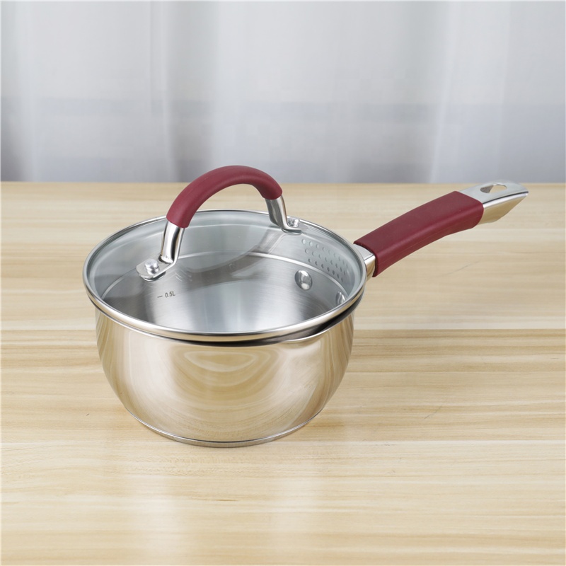 Custom Kitchen 5pcs Non Stick Cooking Pan Cookware Set Pot Set Silicone Handle Cooking Pot Set