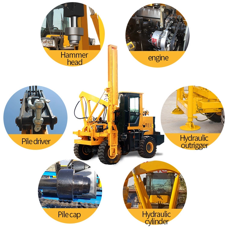 CE Highway Guardrail Pile Driver Machine Hydrualic For Drilling