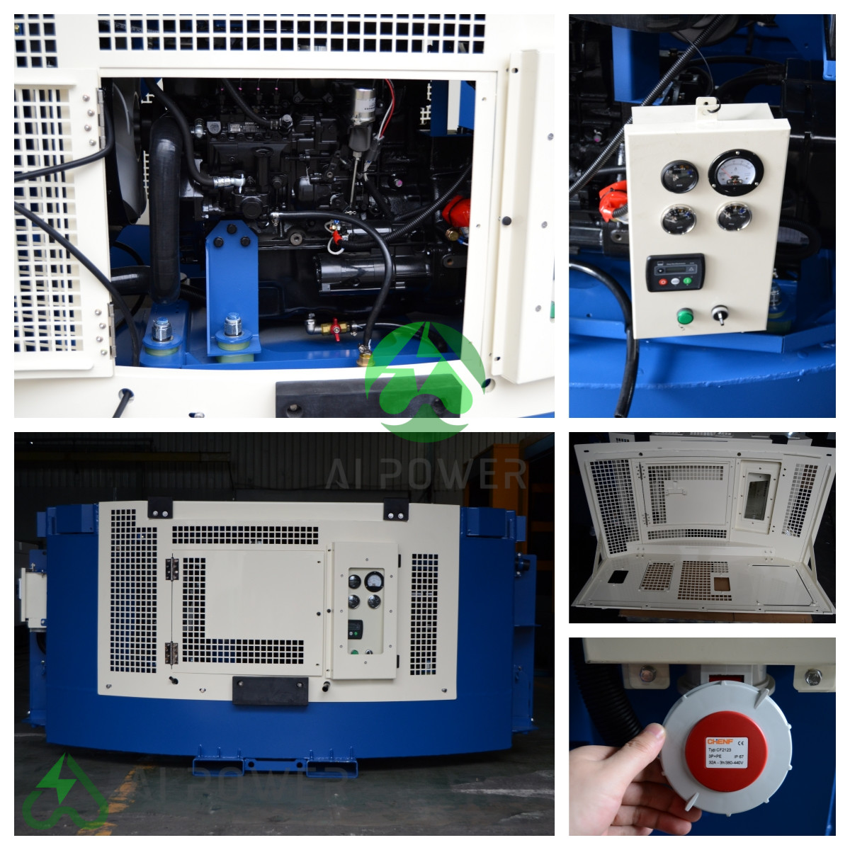 15kw 460V Generator 3 Phases Kubota V2203 Clip On Genset For Reefer Container