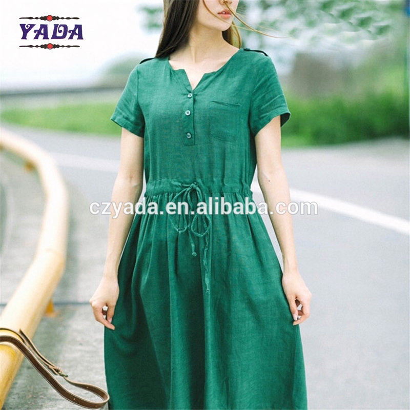 Casual linen summer casual formal office dresses designer dress for women
