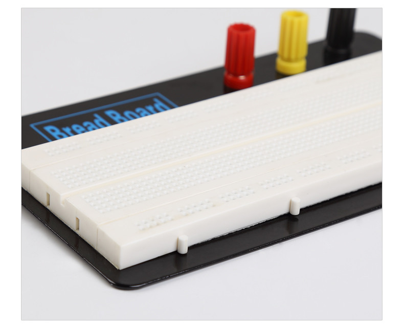 White ZY-W1201 830 Tie-points Solderless Prototype Breadboard with Metal Plate