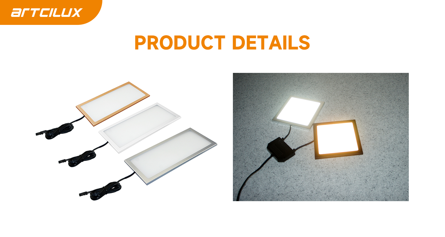 DC12V Aluminum Profile Under Cabinet Light Panel With Ra90 And Three Color Temperture