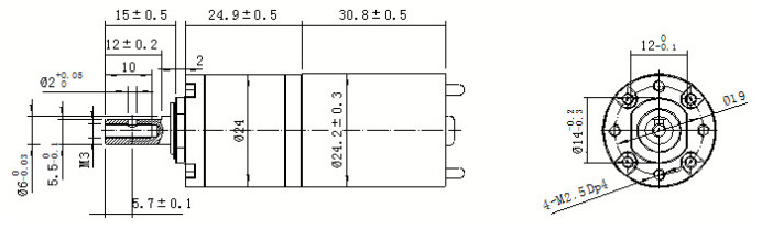 0.58W Dc Planetary Gear Motor 12v 5rpm Low Speed For Robot