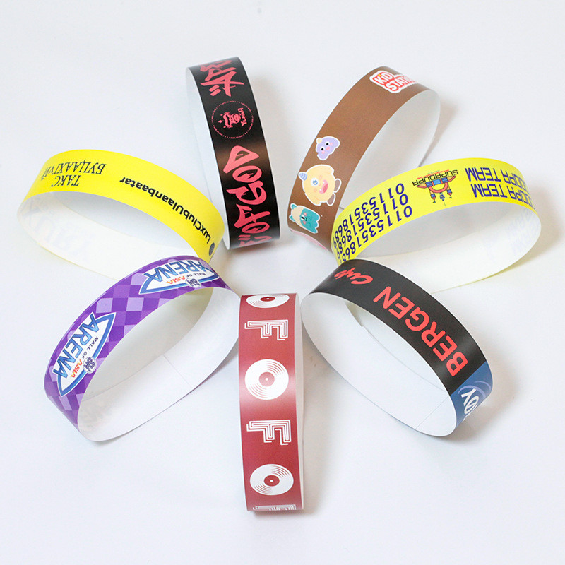 Logo Printing Tyvek Custom Festival Bracelet VIP Entry Admission Paper Band Wristband