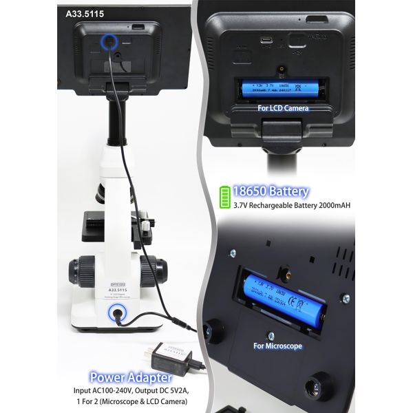 OPTO-EDU A33.5115 9" LCD Heating Stage Microscope with 40x~640x Optical Magnification and 60fps