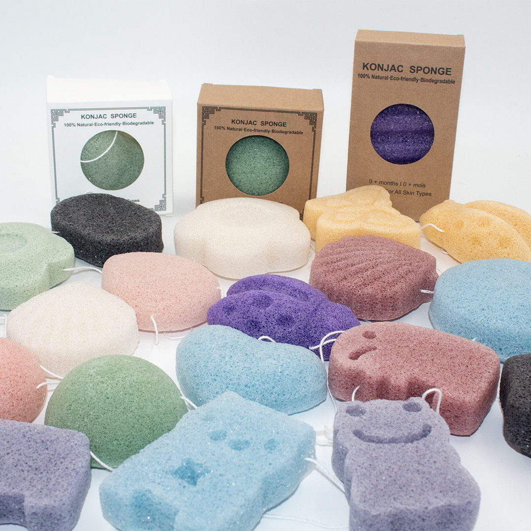 Cotton String Baby Bath Sponge Skincare Exfoliating Konjac Sponge For Blackheads