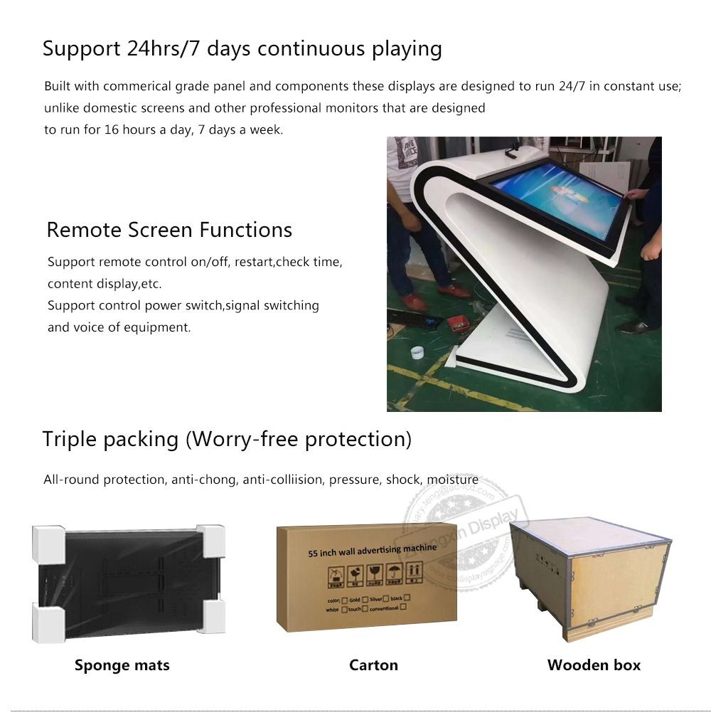 Panel Type TFT LCD Screen LED Light 19inch Smart Touch Screen Table Stand For Restaurants