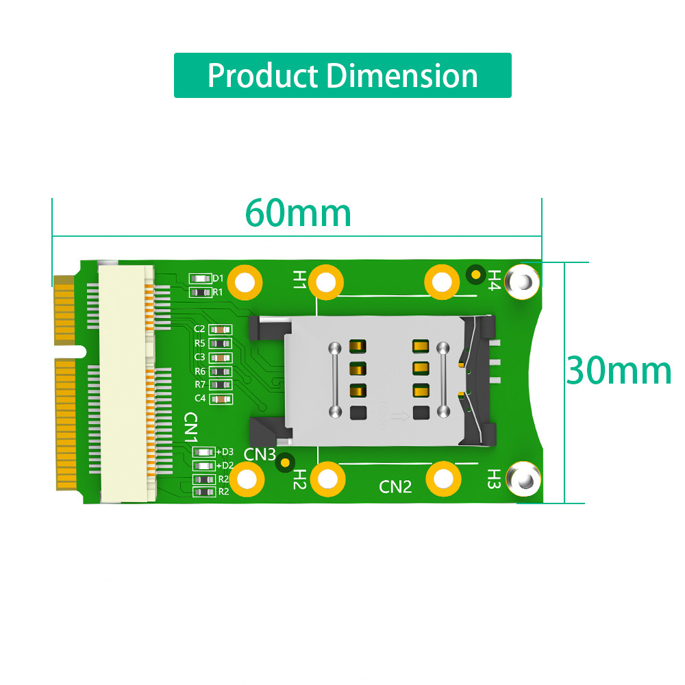 Laptop WWAN LTE Mini PCI-E Adapter With SIM Card Slot