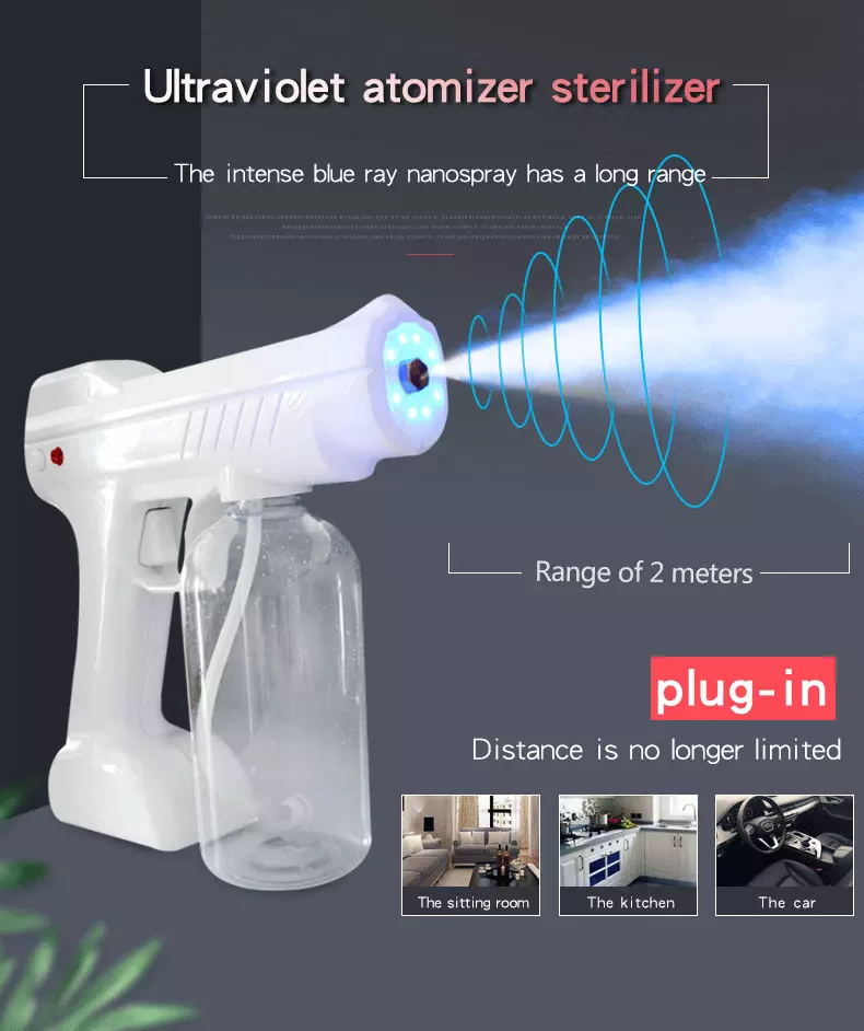 DS350 Cordless Rechargeable 800ml home uv ultraviolet atomization fogging machine sprayer gun for house garden