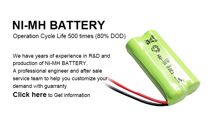 Custom Nickel Rechargeable Battery Pack 2.4V 600mah Nimh Aaa Battery