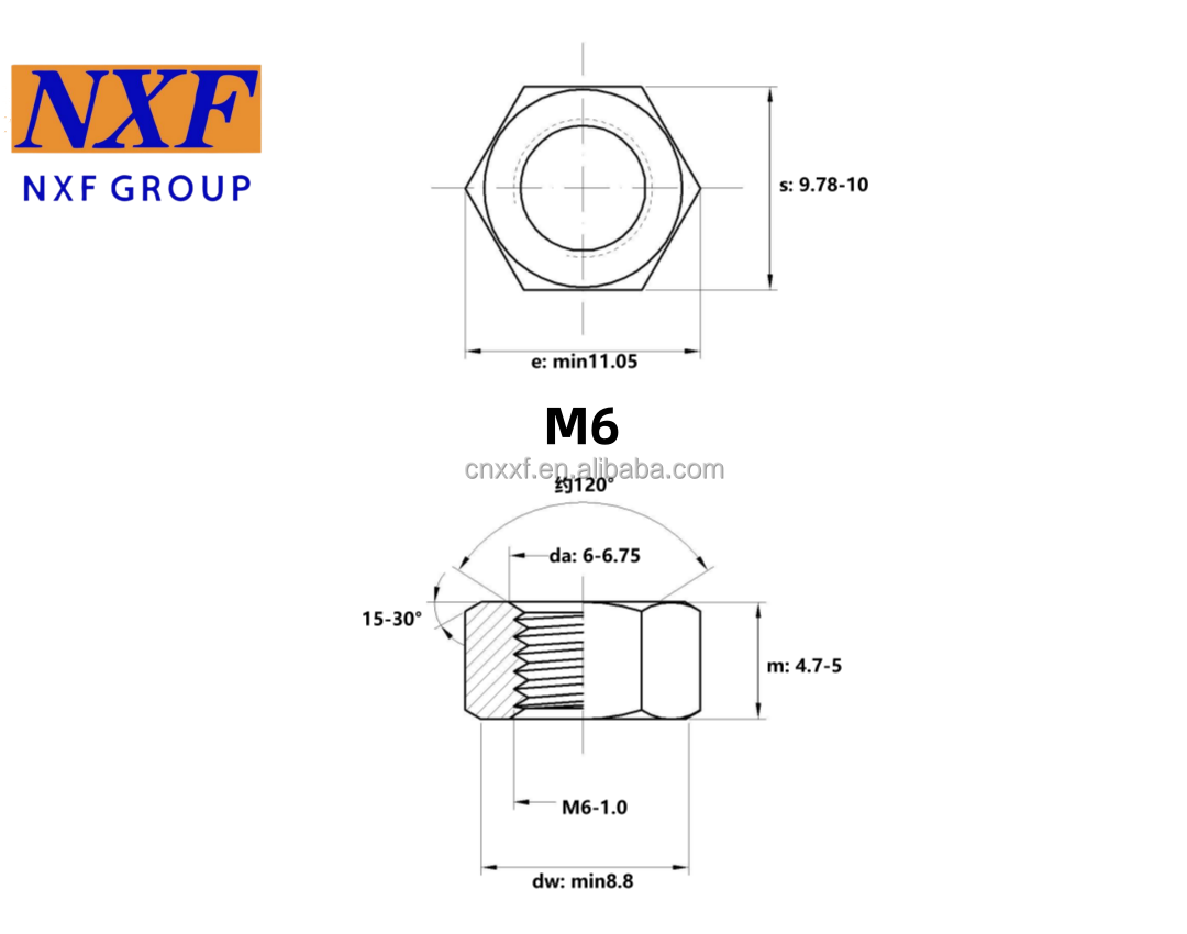 Hexagon Head NXF GB5170 D6 M6-M30 Plain Duplex Stainless Steel 2205 Thin Nut for Water Treatment Applications