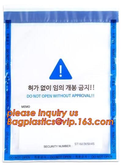 Security plastic bag with adhesive tape for cash, plastic money bag, Security Money Cash Bag For Airport/Bank and police