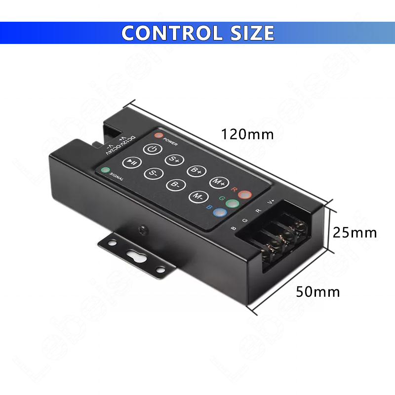 RF 8 Keys LED RGB Controller 720W DC 12V 24V With Iron Case 3 Channel