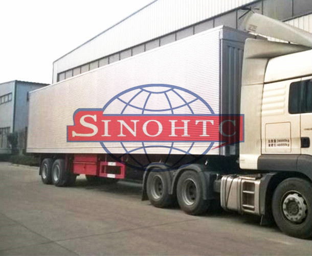 14m Tri Axle Heavy Duty Semi Trailers , Bulk Cargo Dry Van Semi Trailer