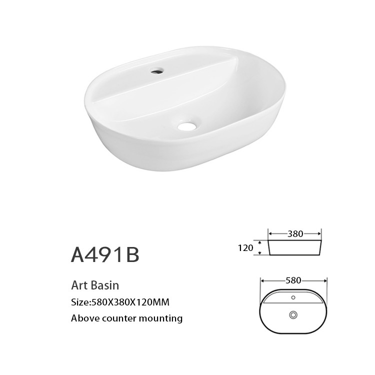 Irregular Diamond Counter Top Bathroom Sink 70cm CUPC Vessel Style