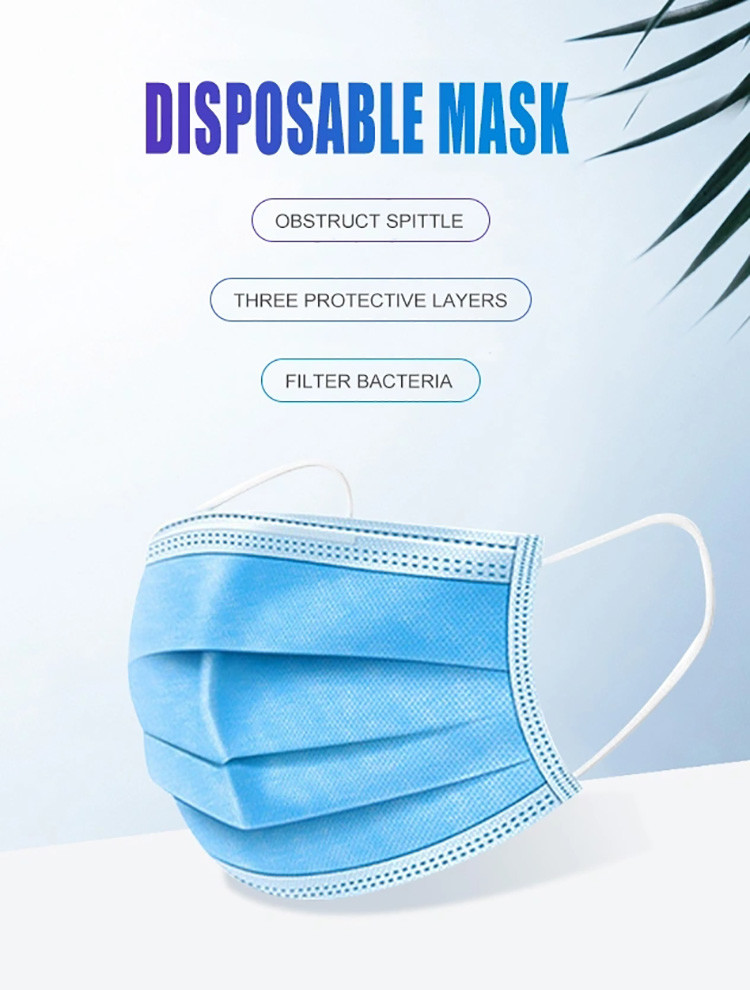 Disposable Earloop Face Mask Coronavirus Pollution Tie On Surgical Mask