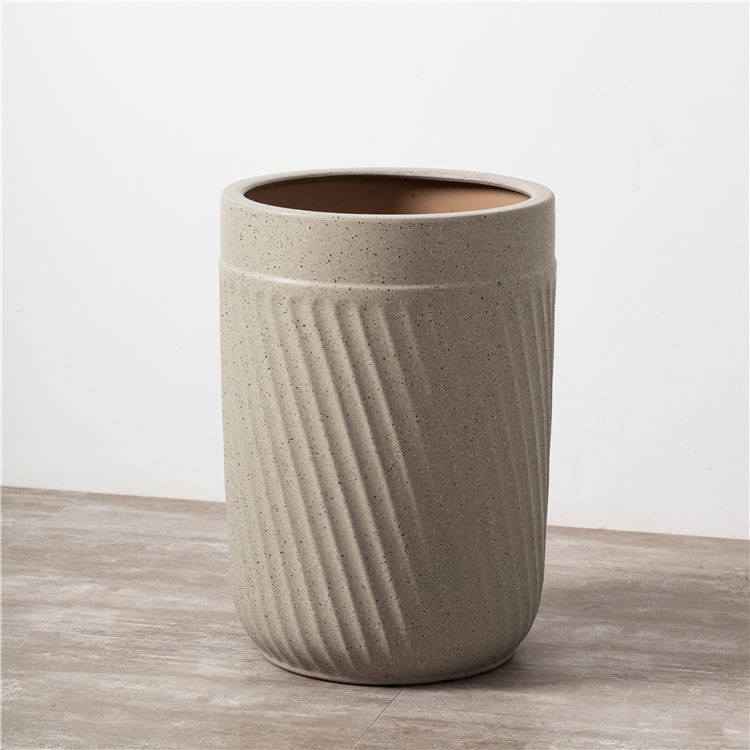 Popular design modern home balcony floor decor plant flower pots cylinder tall ceramic garden pots