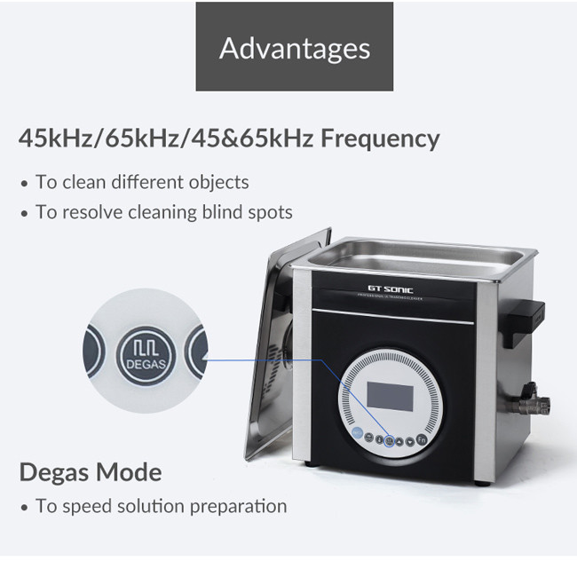 Super Noiseless GT SONIC Cleaner Multi Frequency 400 * 270 * 315MM
